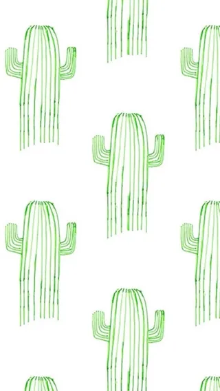 手绘绿色仙人掌平面图免抠