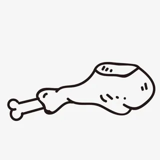 手绘卡通鸡腿png免抠