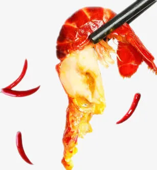 筷子夹小龙虾免抠