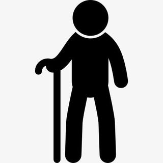 老人从正面与甘蔗图标免抠