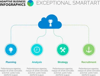 矢量手绘云端树状图免抠