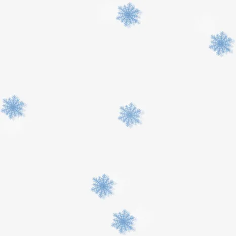 蓝色手绘漂浮冬季雪花免抠