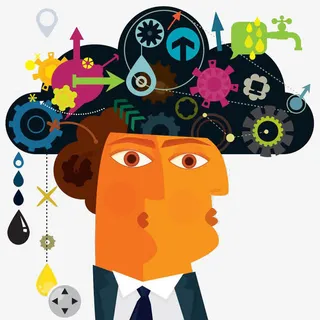 创意抽象大脑插画免抠