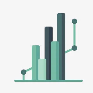 绿色柱形分析免抠