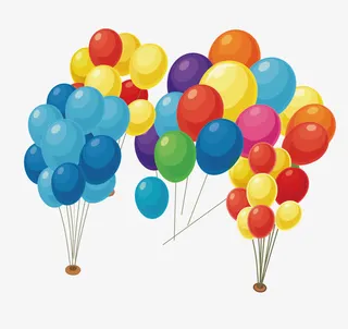 五颜六色的气球矢量素材免抠