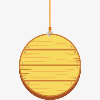 圆形挂饰木板广告牌免抠