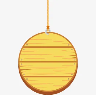 圆形挂饰木板广告牌免抠