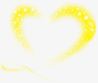 黄色爱心星光免抠