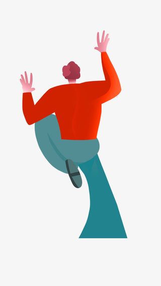 扁平插画奔跑的小人免抠