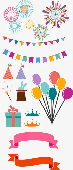矢量扁平化生日数字设计素材免抠