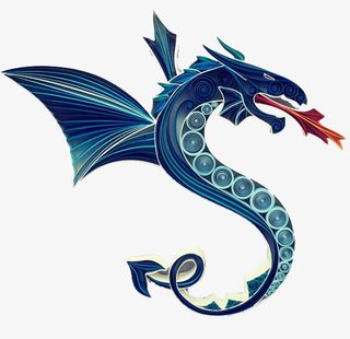 纸艺术西方龙免抠