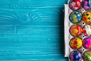 蓝色复活节彩蛋背景高清