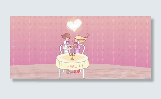 粉色情侣情人节背景高清