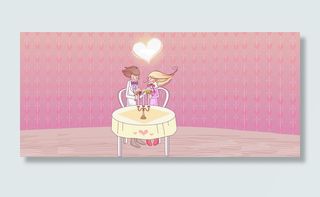 粉色情侣情人节背景高清