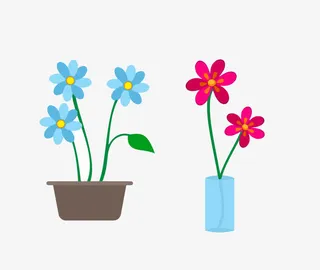 蓝色碎花素材免抠