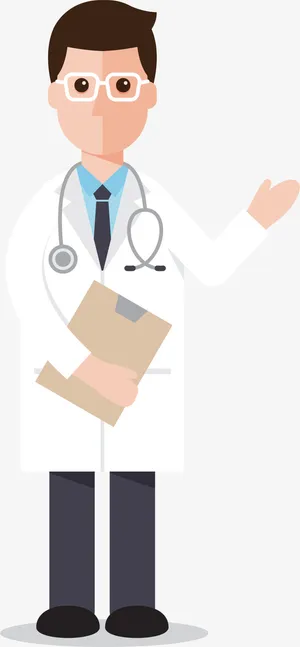 欢迎手势的男医生免抠