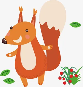 卡通动物小松鼠插画矢量素材免抠