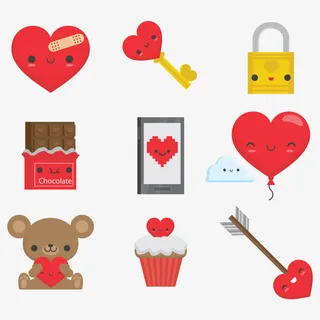 情人节红色矢量元素免抠