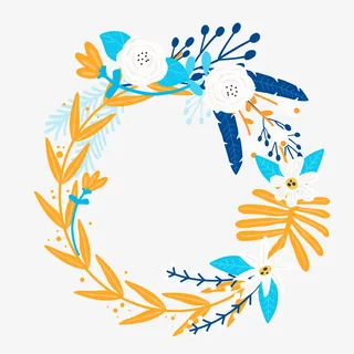 小清新手绘花纹边框4免抠