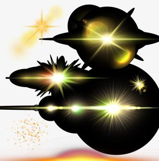 金色星星发光矢量图免抠