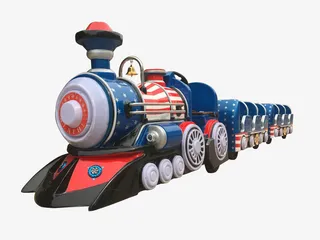 帅嘟嘟小火车红蓝色免抠