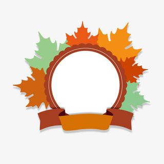 黄橙绿色矢量扁平化精美枫叶免抠