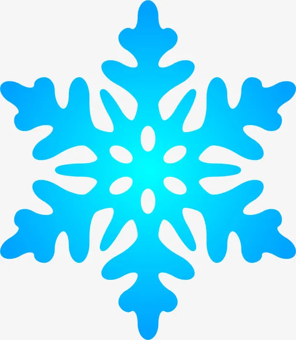 小清新蓝色雪花免抠