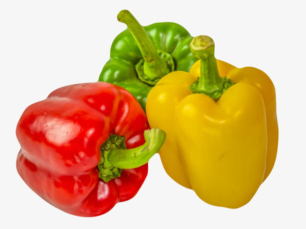 黄色美味相互依靠发亮的黄灯笼椒免抠