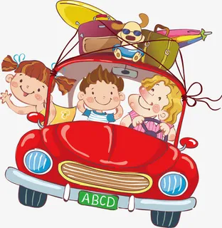 卡通出游矢量图免抠