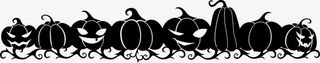 黑色万圣节南瓜丛免抠
