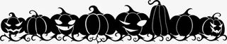 黑色万圣节南瓜丛免抠