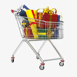 双十一疯狂购物节购物车元素免抠