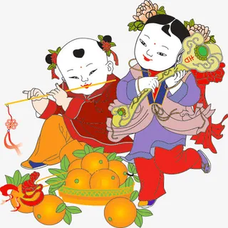 年画娃娃免抠PNG素材免抠