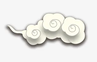 白色中国风祥云免抠