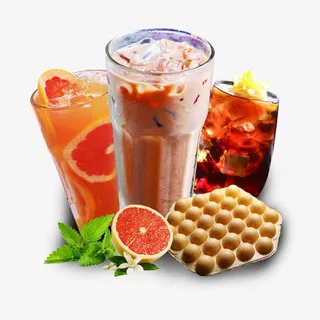 奶茶蛋籽冰淇淋组合免抠