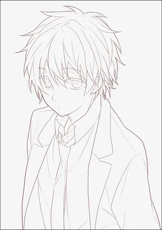 线描卡通人物免抠