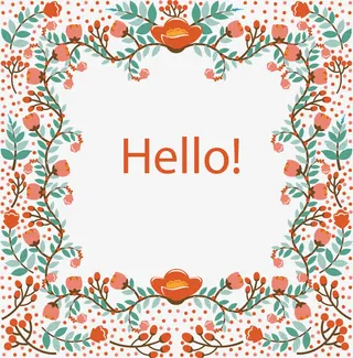 你好秋天海报边框免抠