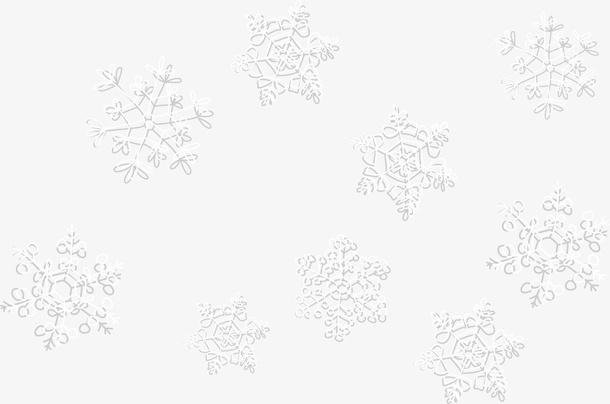 寒冷冬天灰色雪花免抠