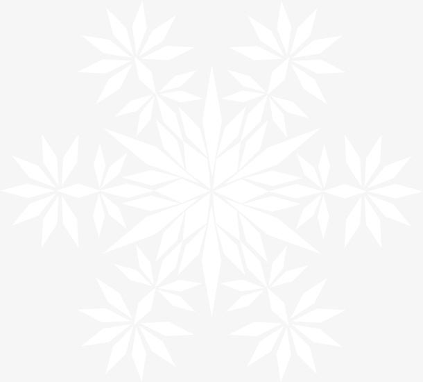 白色几何雪花免抠