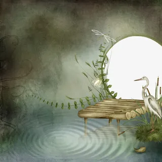 木桥枝叶圆环免抠