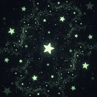 黑夜荧光星星卡通海报背景免抠