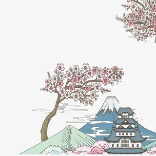 出游海报景区装饰免抠