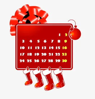 矢量圣诞日历免抠