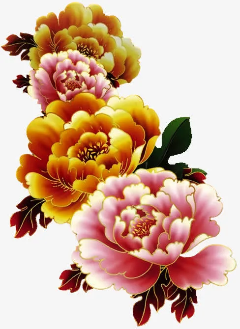 牡丹花花朵中秋节节日免抠