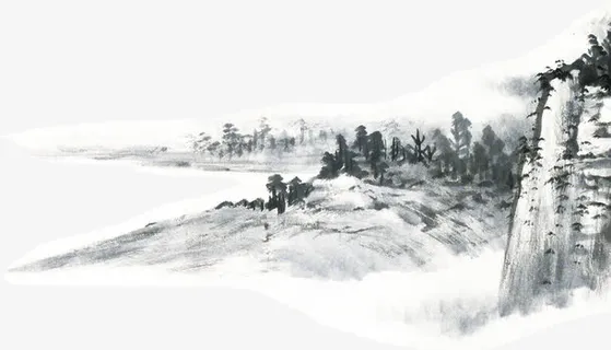 中国风山水免抠