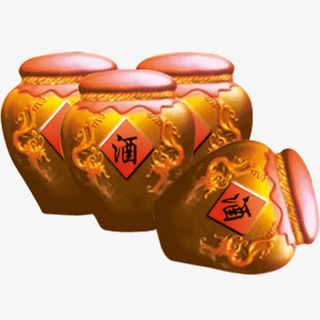 手绘酒缸免抠