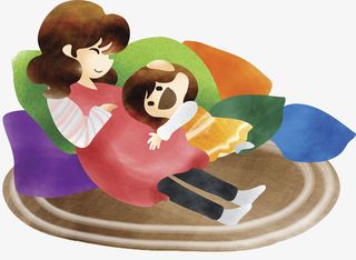 微笑的母女免抠