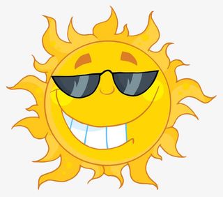 戴着墨镜得意的太阳免抠