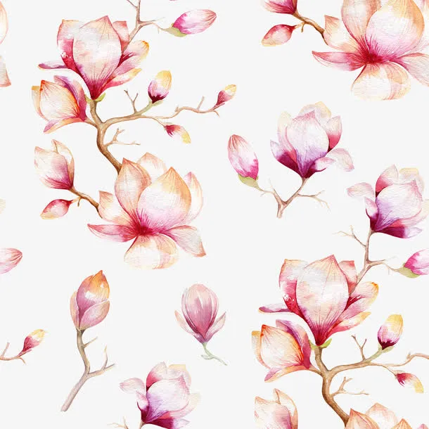 粉色花朵底纹免抠