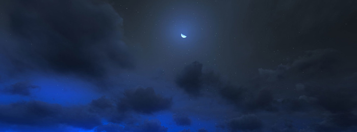 动漫夜空月亮唯美背景banner高清